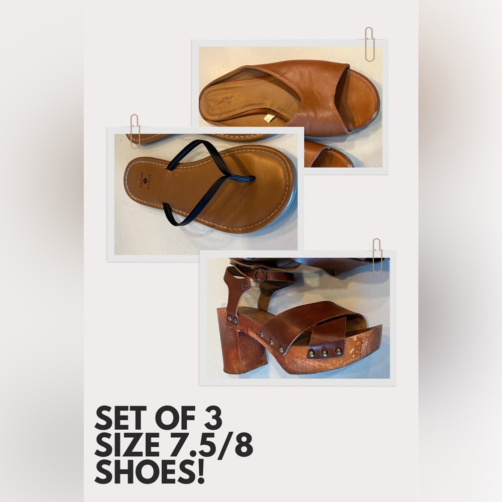 set of size 7.5/8 shoes, madden girl, universal thread, and shade and shore